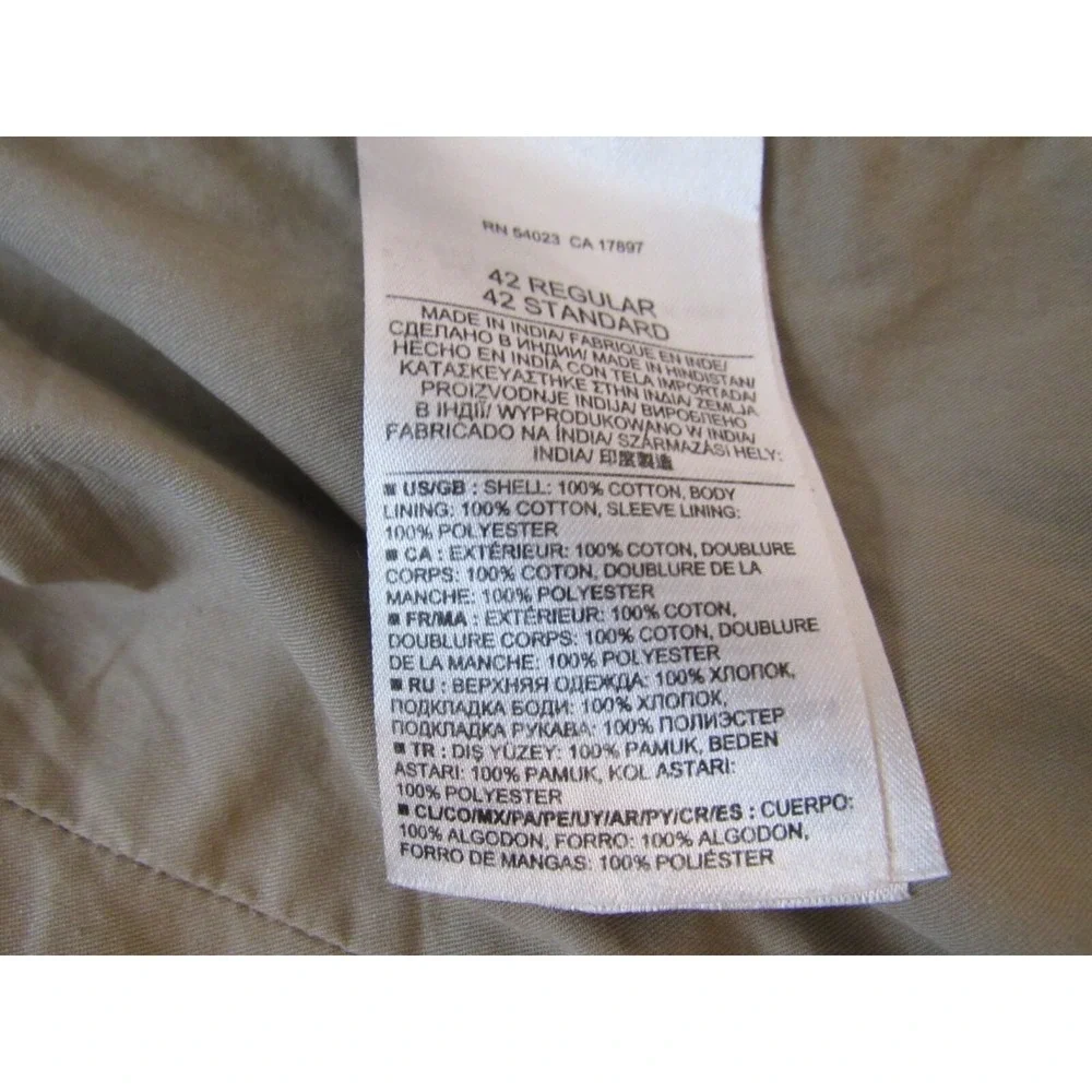 Banana Republic Mens Khaki Tan  100% Cotton Patch Pocket‎ Blazer Sz 42R